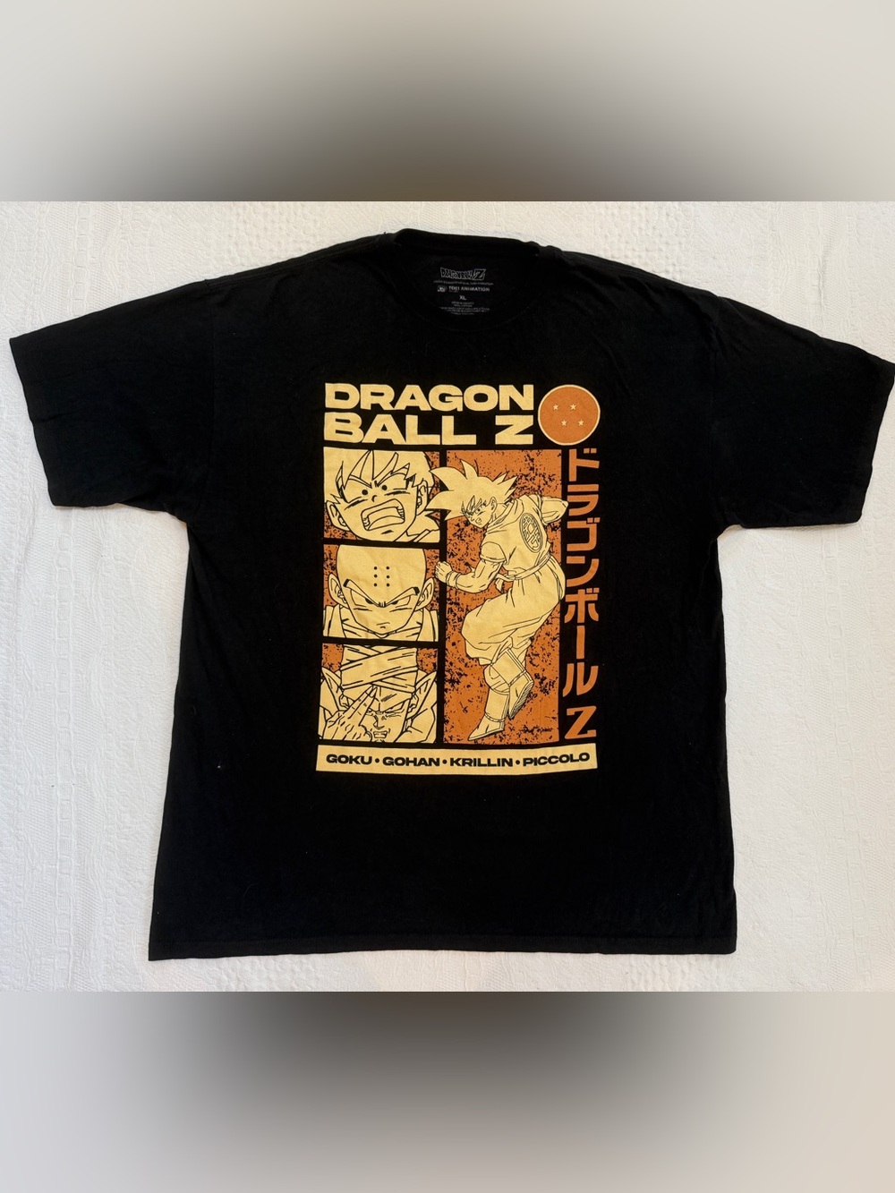 Dragon Ball Z DBZ Goku Gohan Krillin Piccolo Black Cotton T-Shirt Men's XL